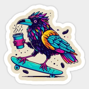 Cawfee Crow Sticker